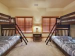 Lower Level Bedroom with 2 Bunk Beds & 2 Full Sized Beds